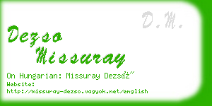 dezso missuray business card